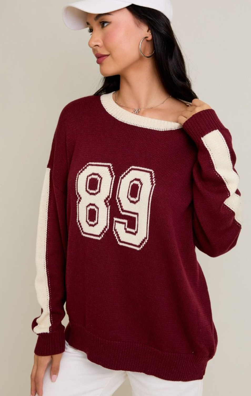 89 Varsity Sweater Wine