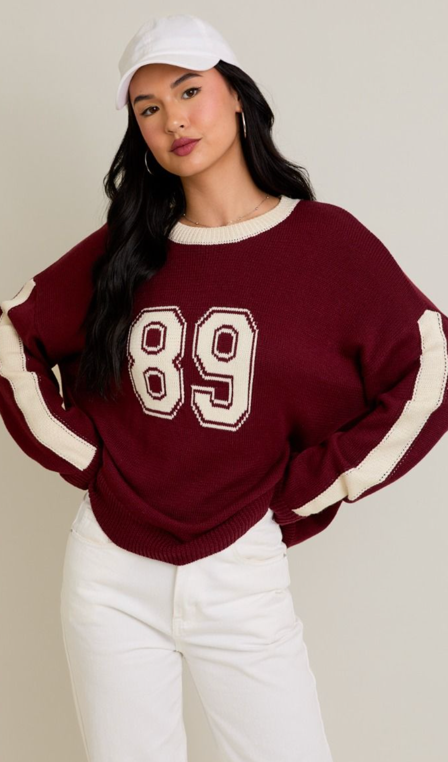 89 Varsity Sweater Wine
