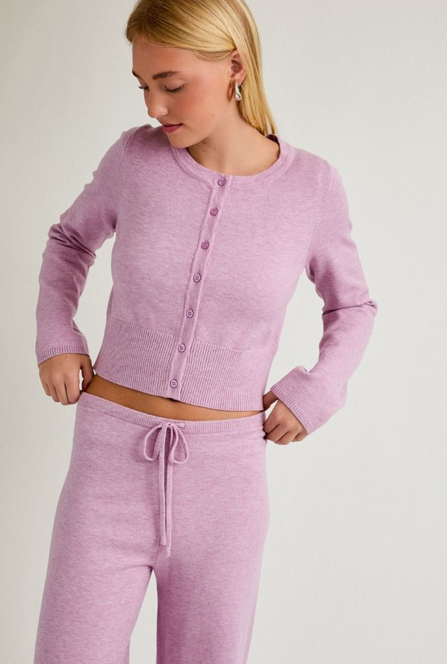 Light Pink Cardigan & Pants Set of 2