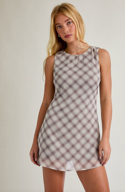 Light Brown Plaid Dress - Clothe Boutique