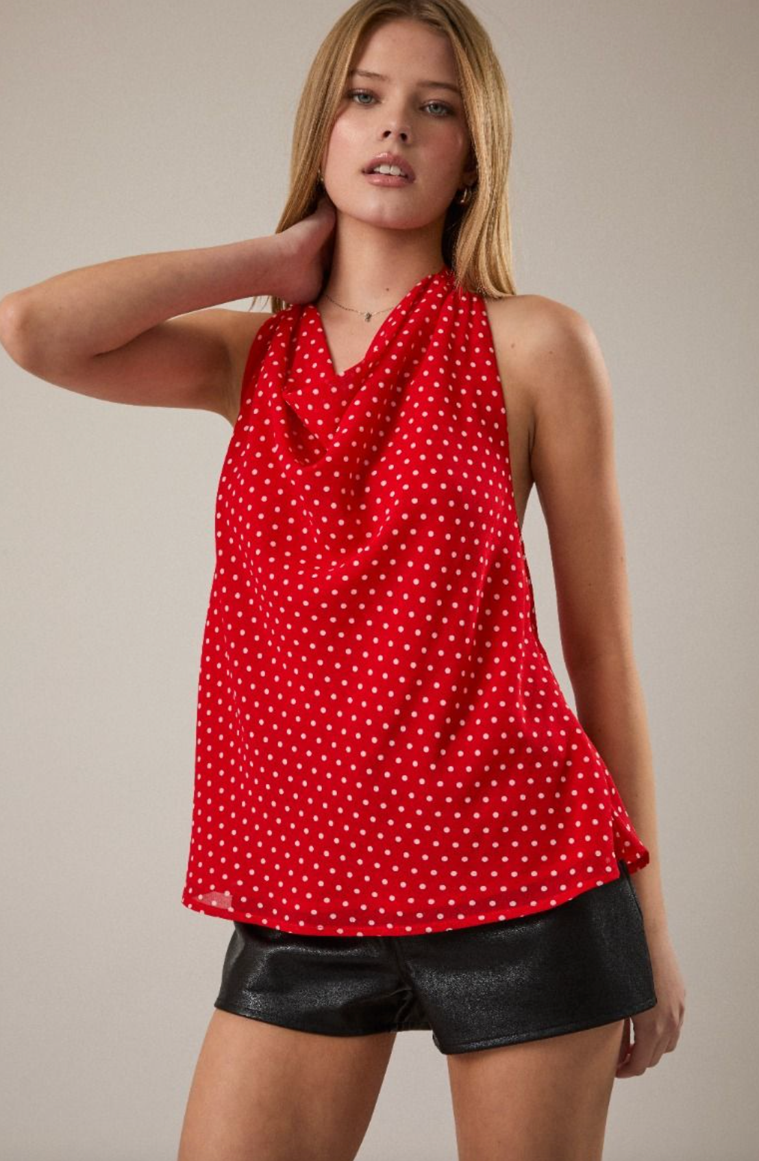 Polka Dot Halter Top Red - Clothe Boutique