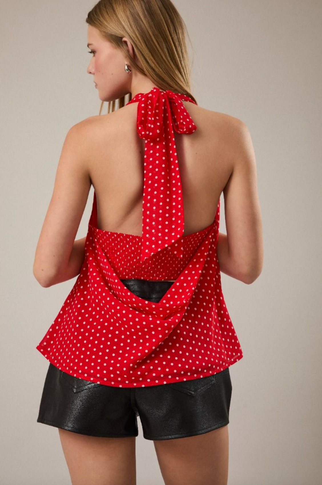 Polka Dot Halter Top Red - Clothe Boutique