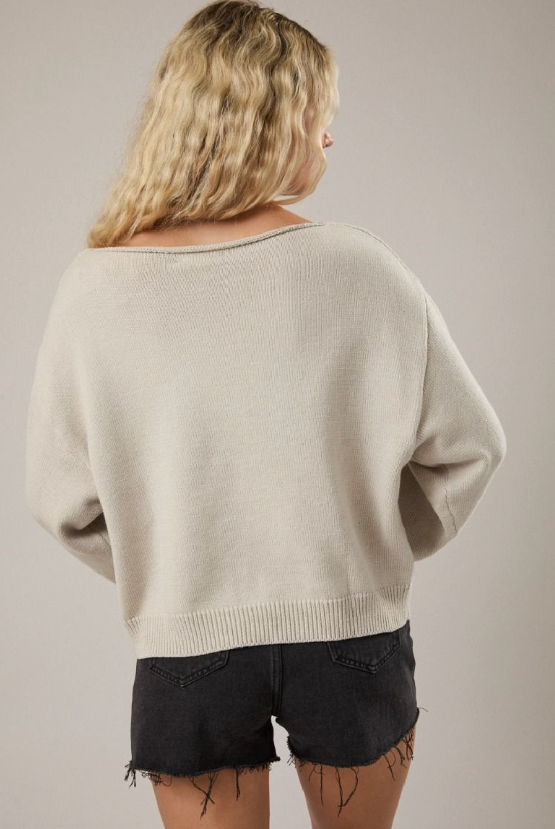 Boat Neck Fish Sweater Top - Clothe Boutique