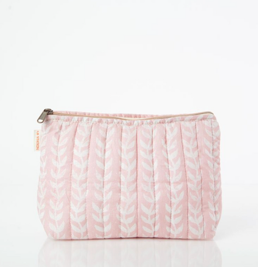 Pink Block Print Clutch