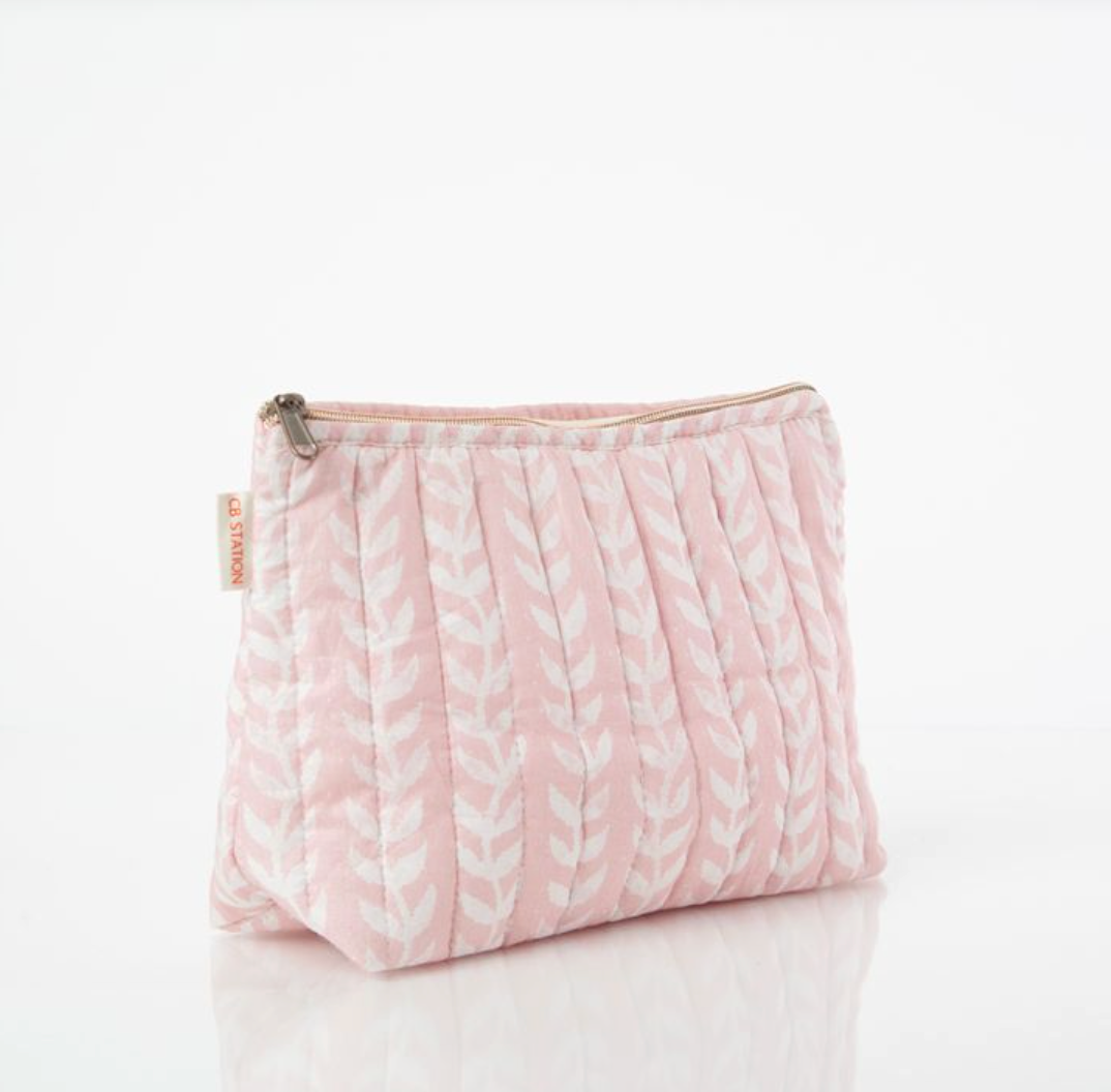 Pink Block Print Clutch