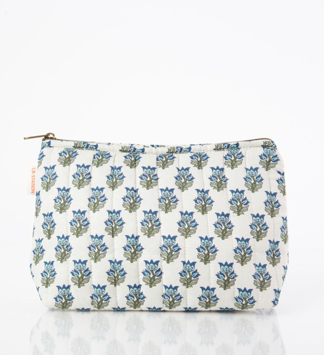Blue Block Print Clutch - Clothe Boutique