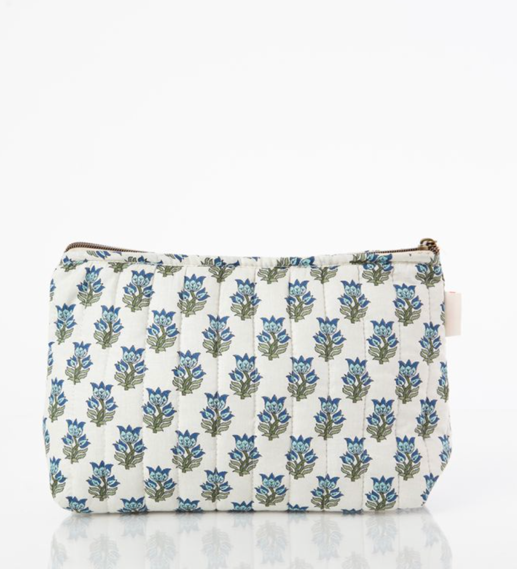 Blue Block Print Clutch - Clothe Boutique