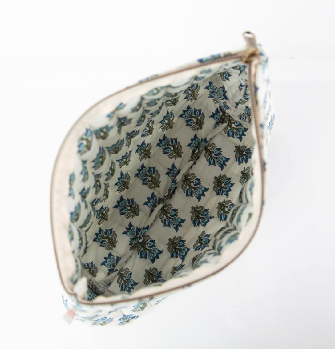 Blue Block Print Clutch - Clothe Boutique