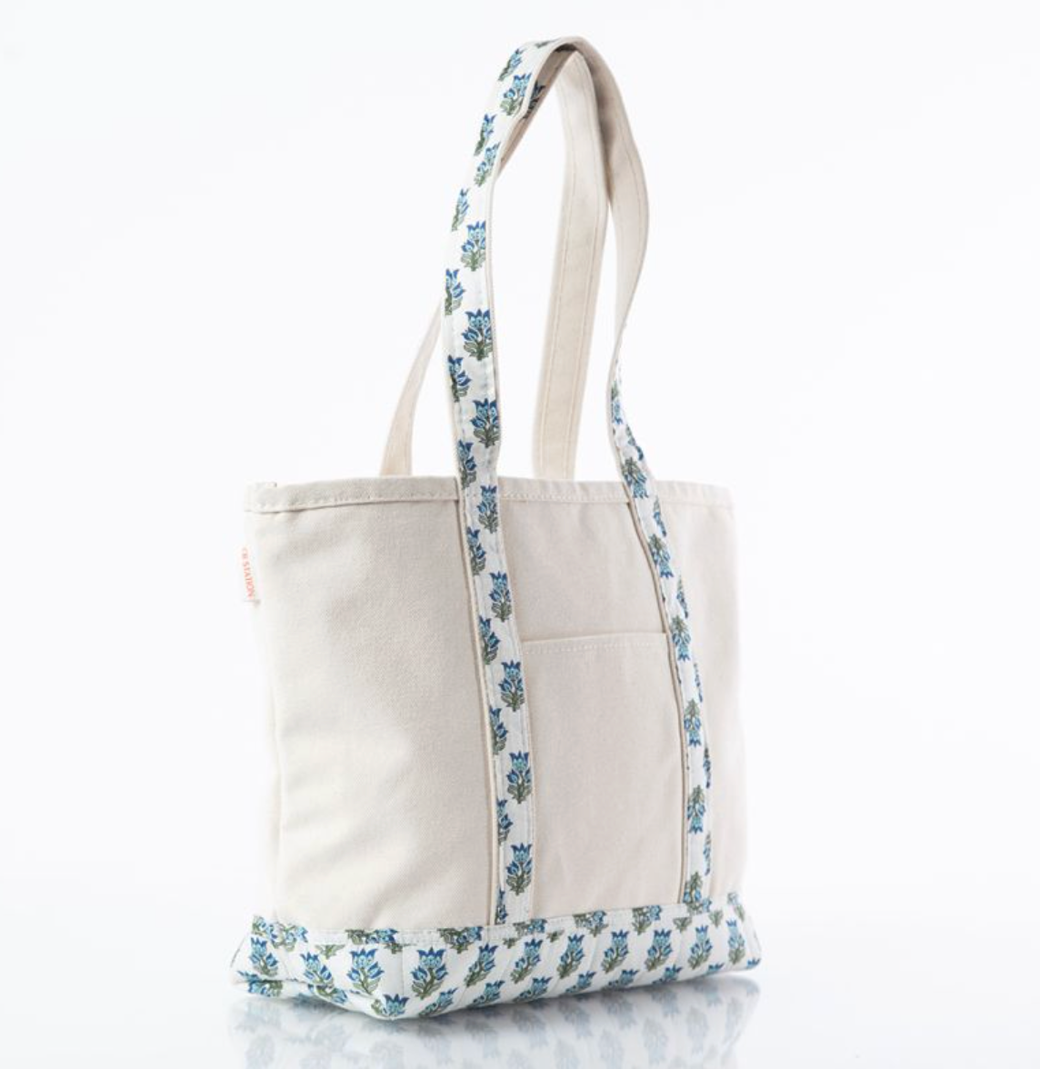 Blue Block Print Large Classic Tote