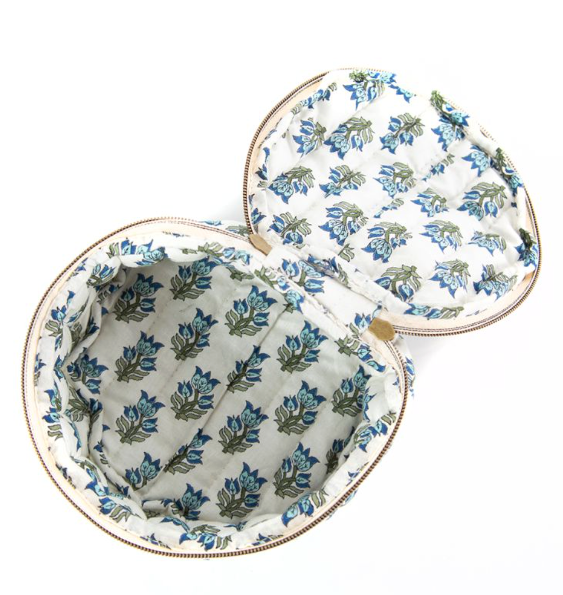 Blue Block Print Circle Case