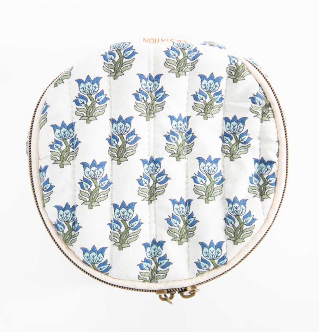 Blue Block Print Circle Case