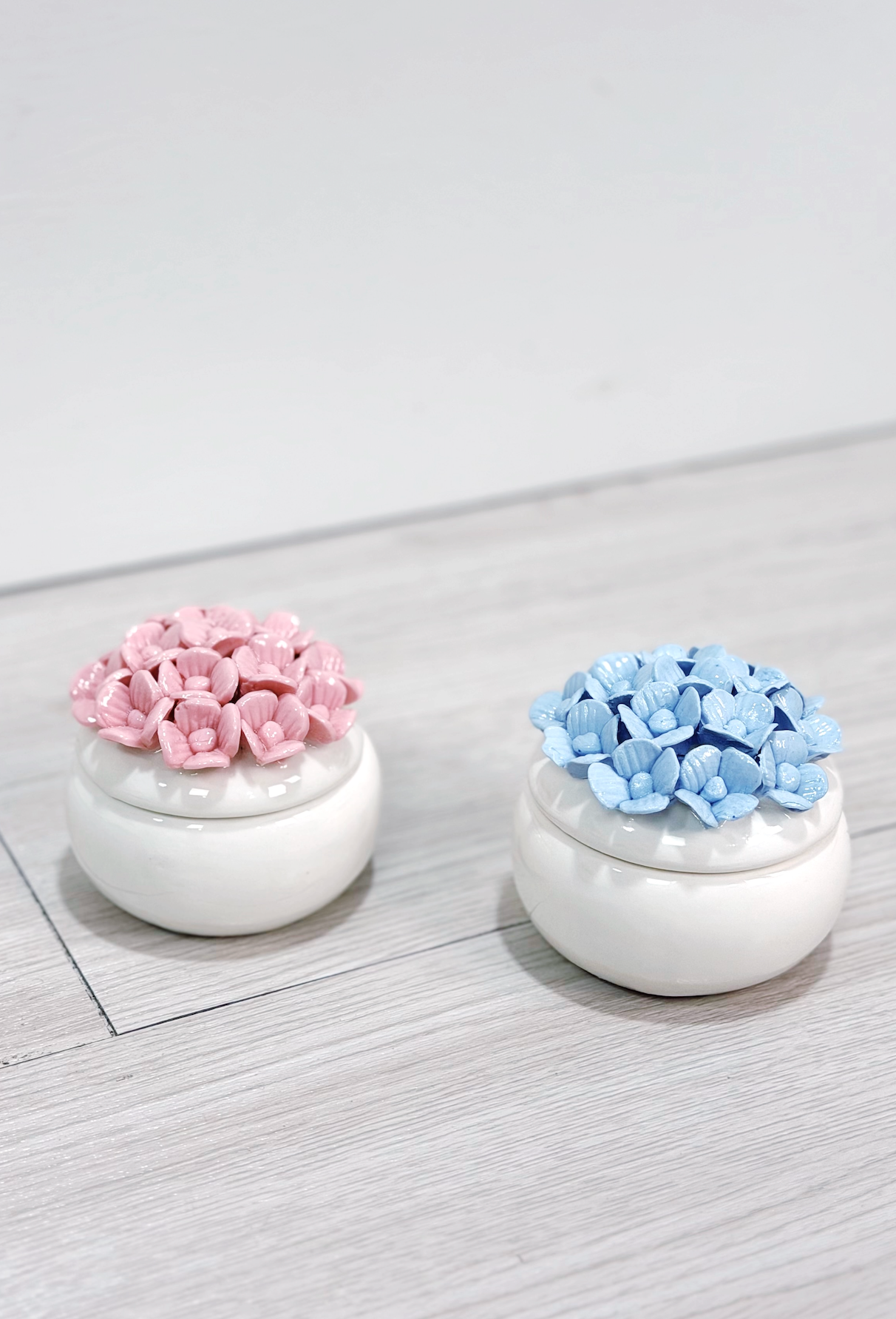 Hydrangea Trinket Box Blue - Clothe Boutique