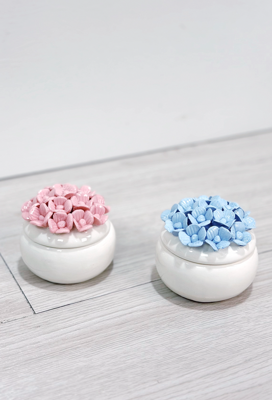 Hydrangea Trinket Box Blue - Clothe Boutique