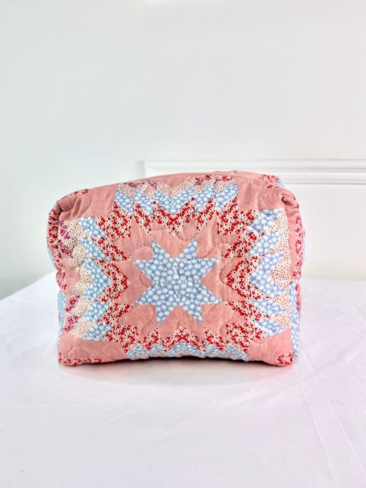 Adeline Rose Patchwork Quilted Makeup Bag L - Clothe Boutique