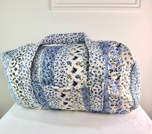Blue Paige Patchwork Quilted Duffle Bag