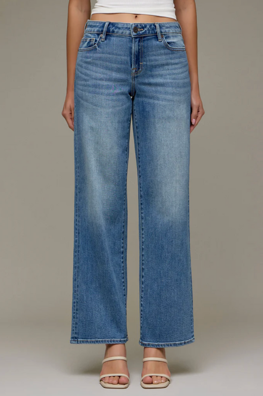 Logan Medium Dark Mid Rise Jeans - Clothe Boutique