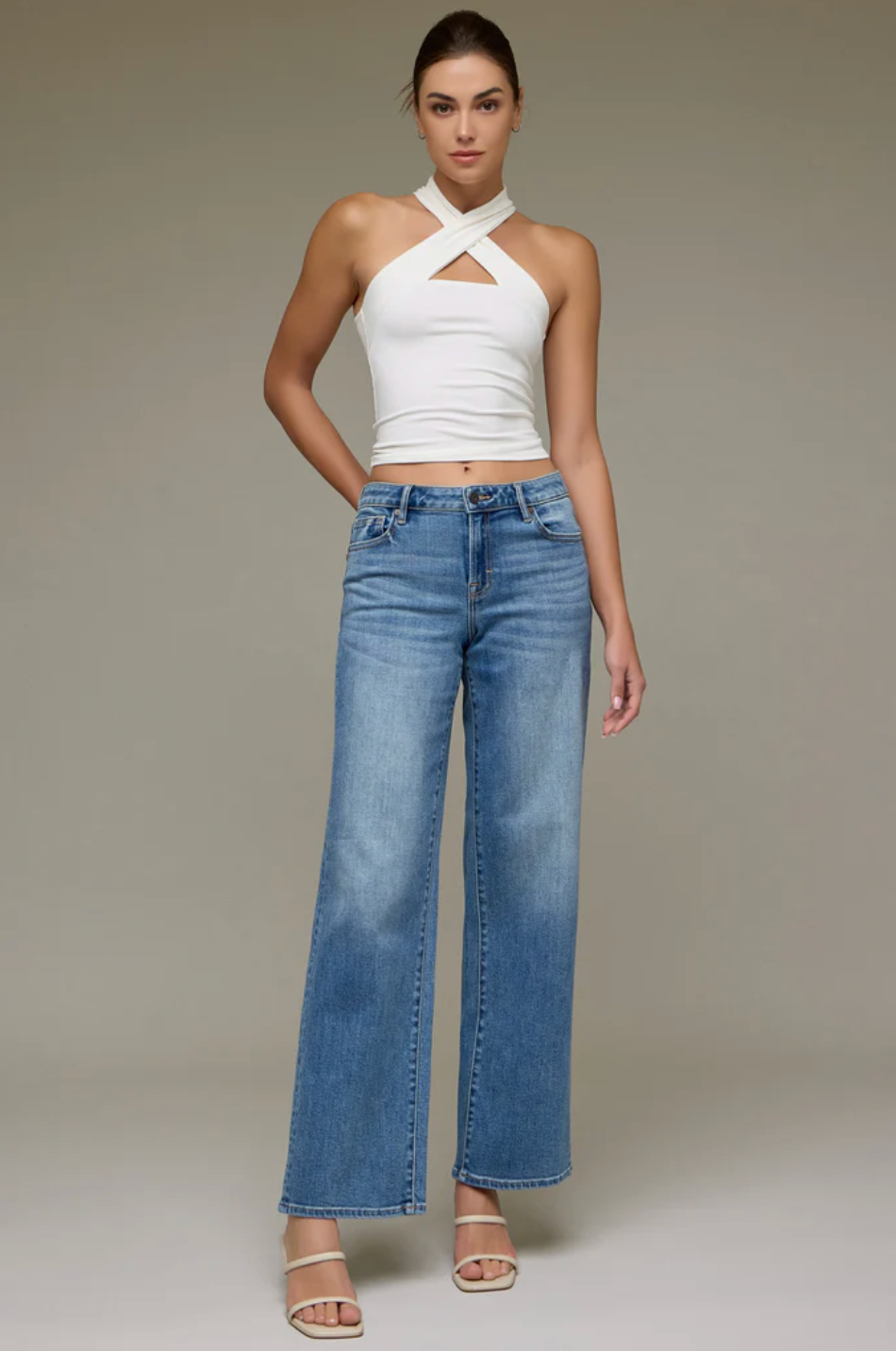 Logan Medium Dark Mid Rise Jeans - Clothe Boutique