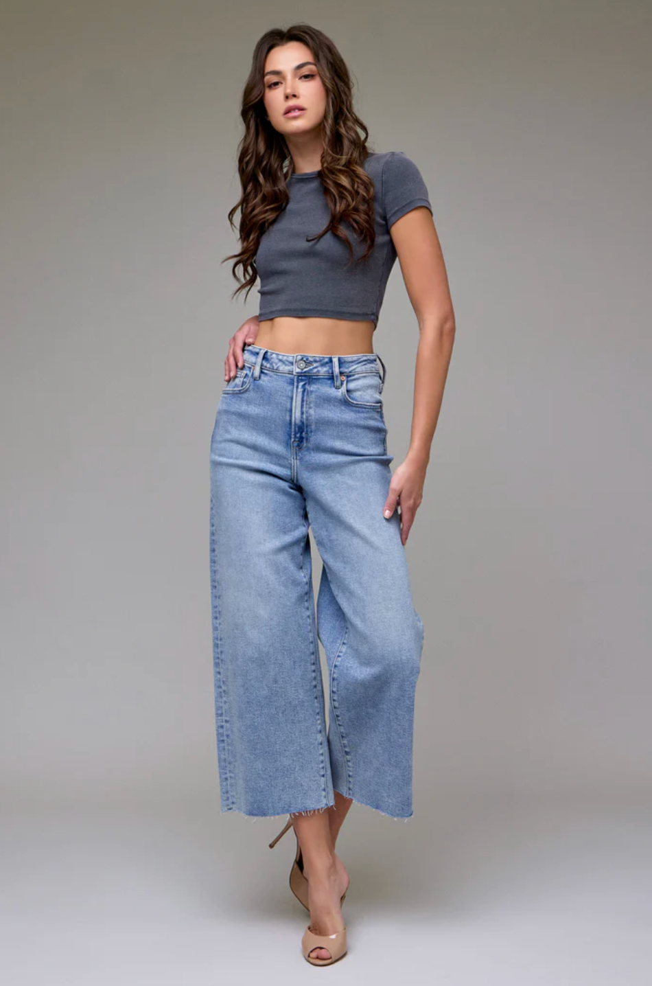 Nori Cropped Wide Leg Jeans - Clothe Boutique