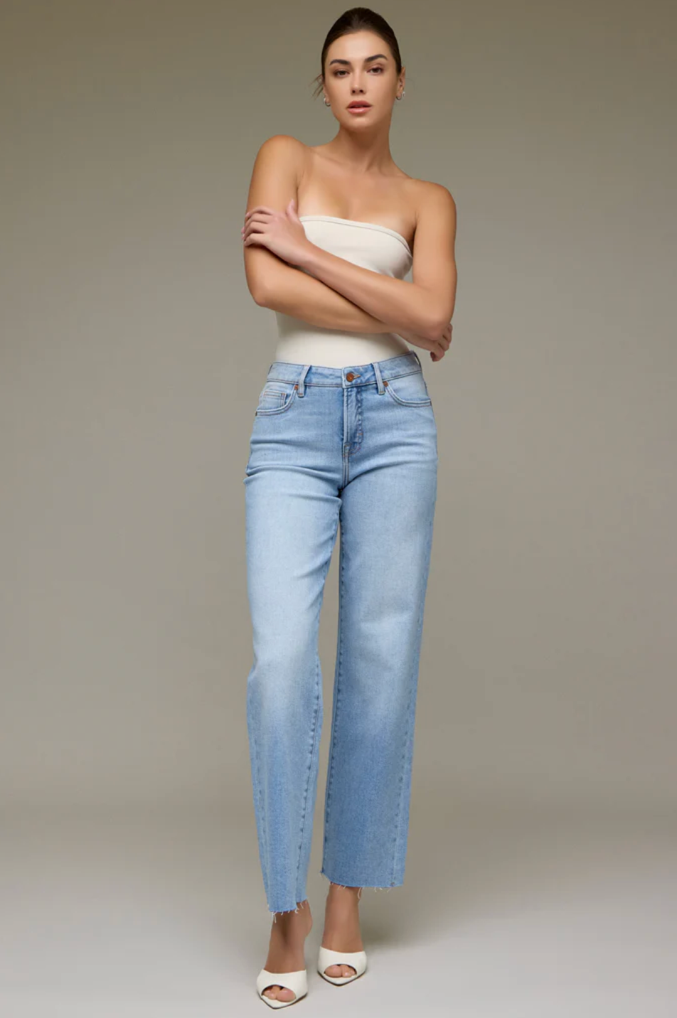 Ella Classic Straight Jeans Medium Light - Clothe Boutique
