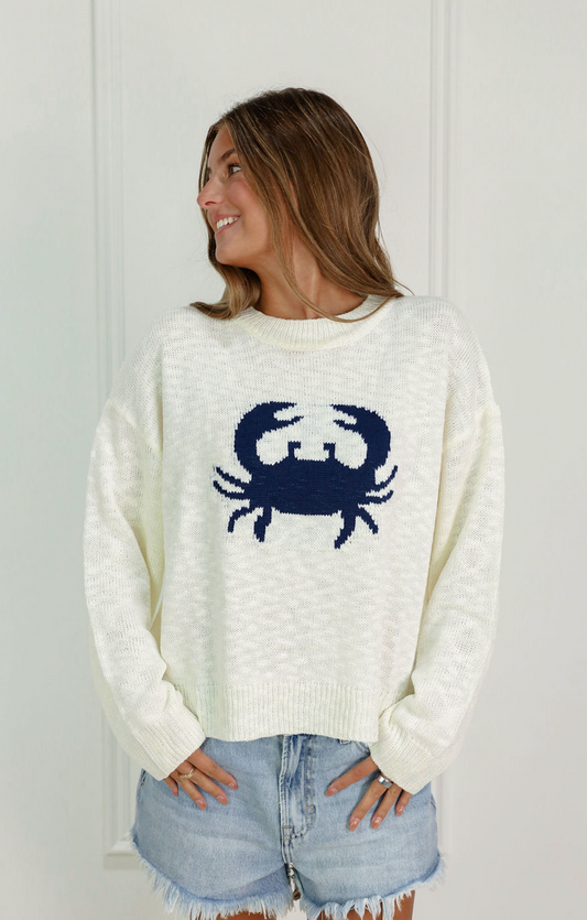 Navy Crab Sweater