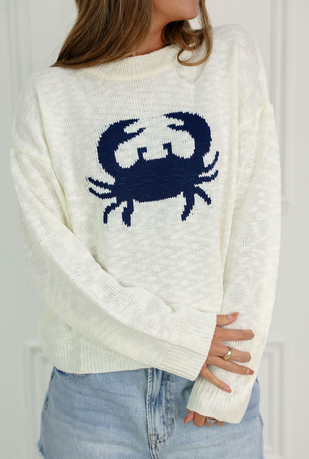 Navy Crab Sweater