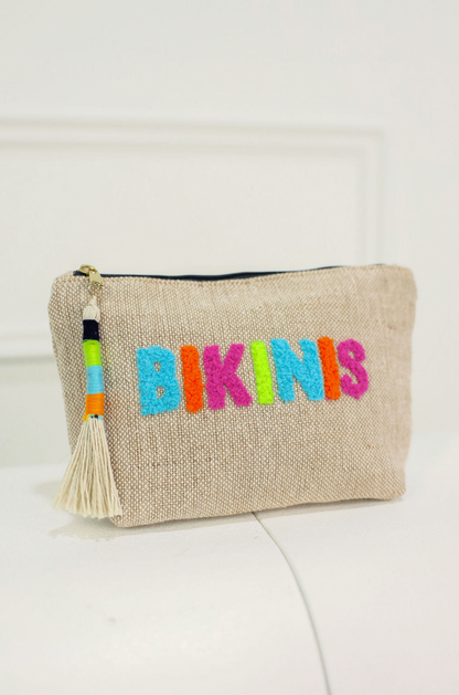Bikinis Zip Pouch Natural - Clothe Boutique