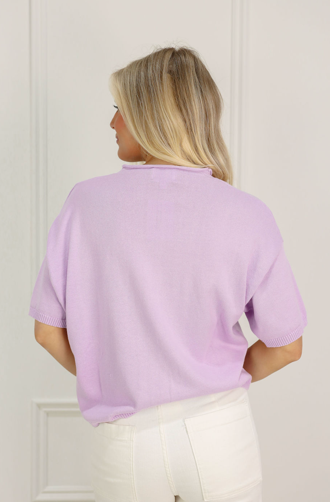 Short Sleeve Cardi Lilac