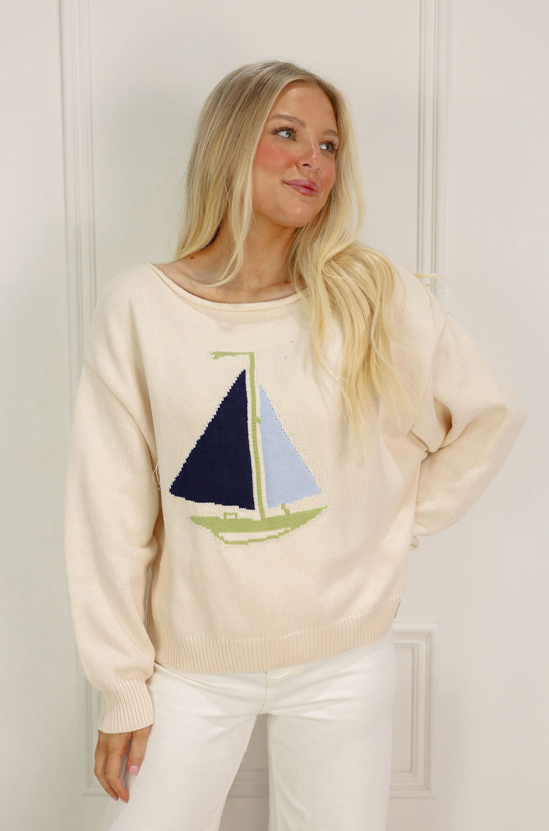 Sail the Coast Sweater White