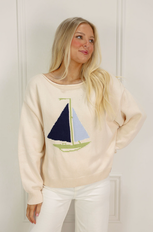 Sail the Coast Sweater White