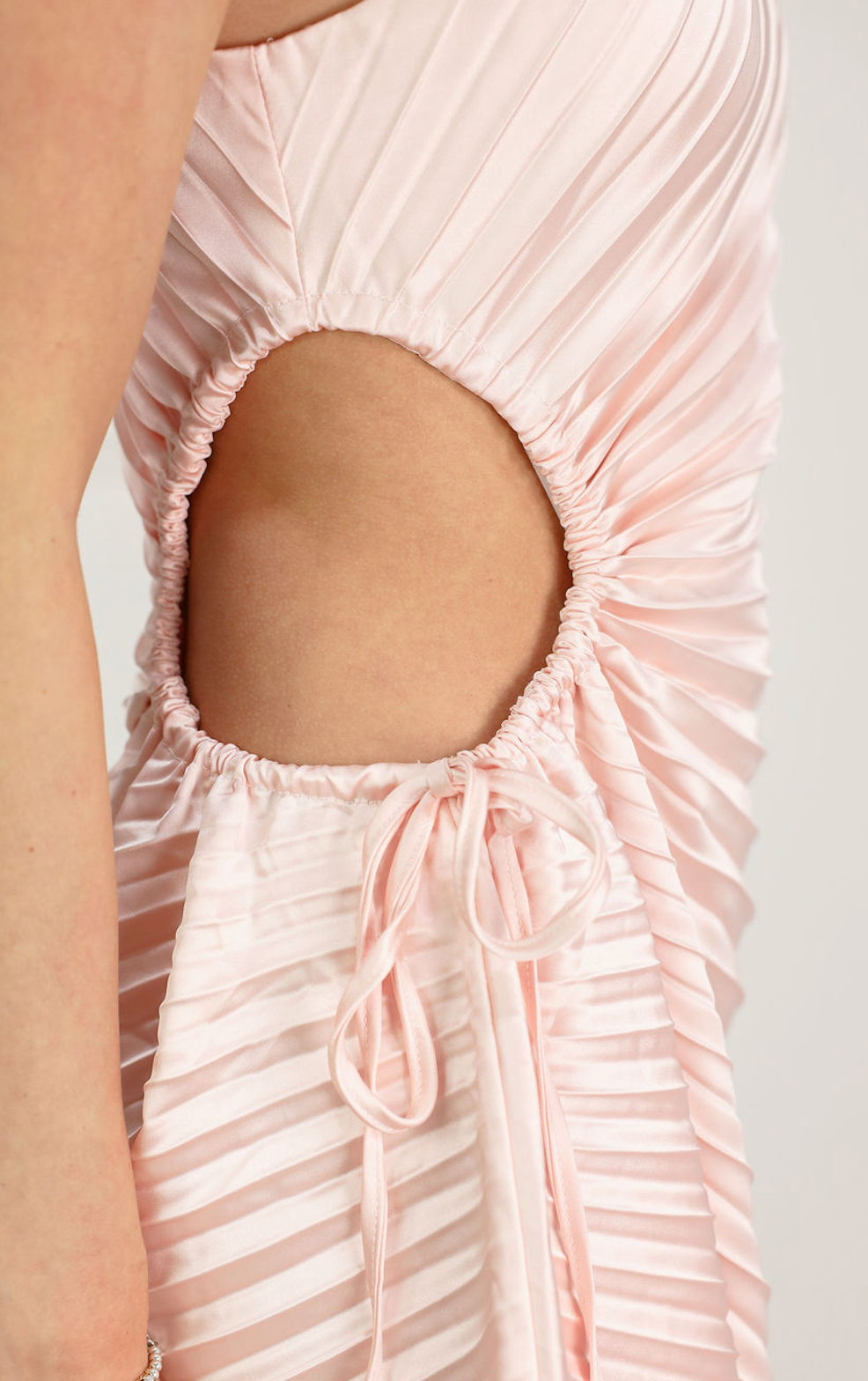 Pleated Cutout Dress Pink