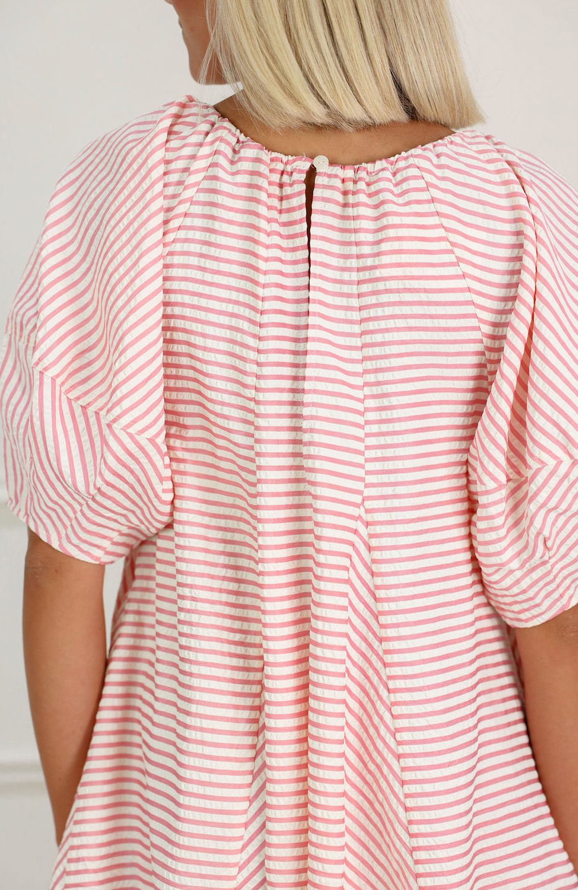 Pink Stripe Tied Romper