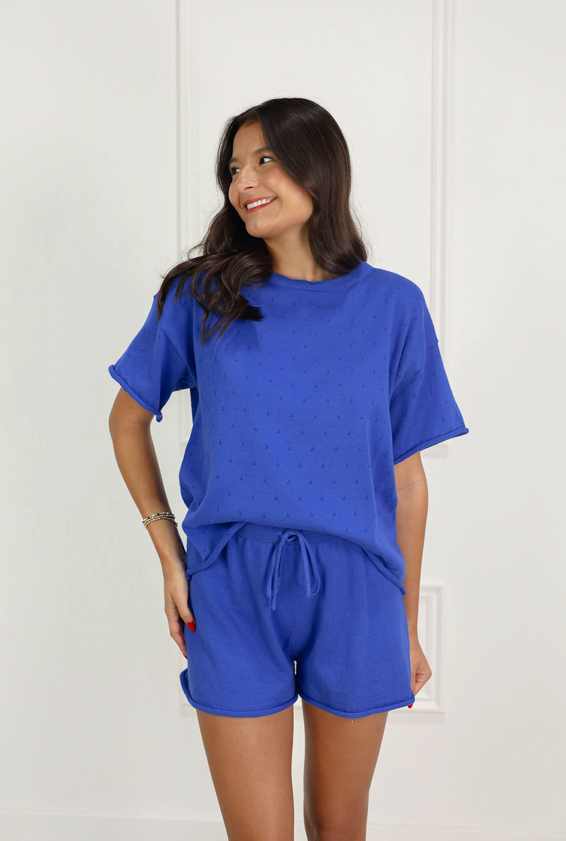 Pointelle Knit Set of 2 Royal - Clothe Boutique