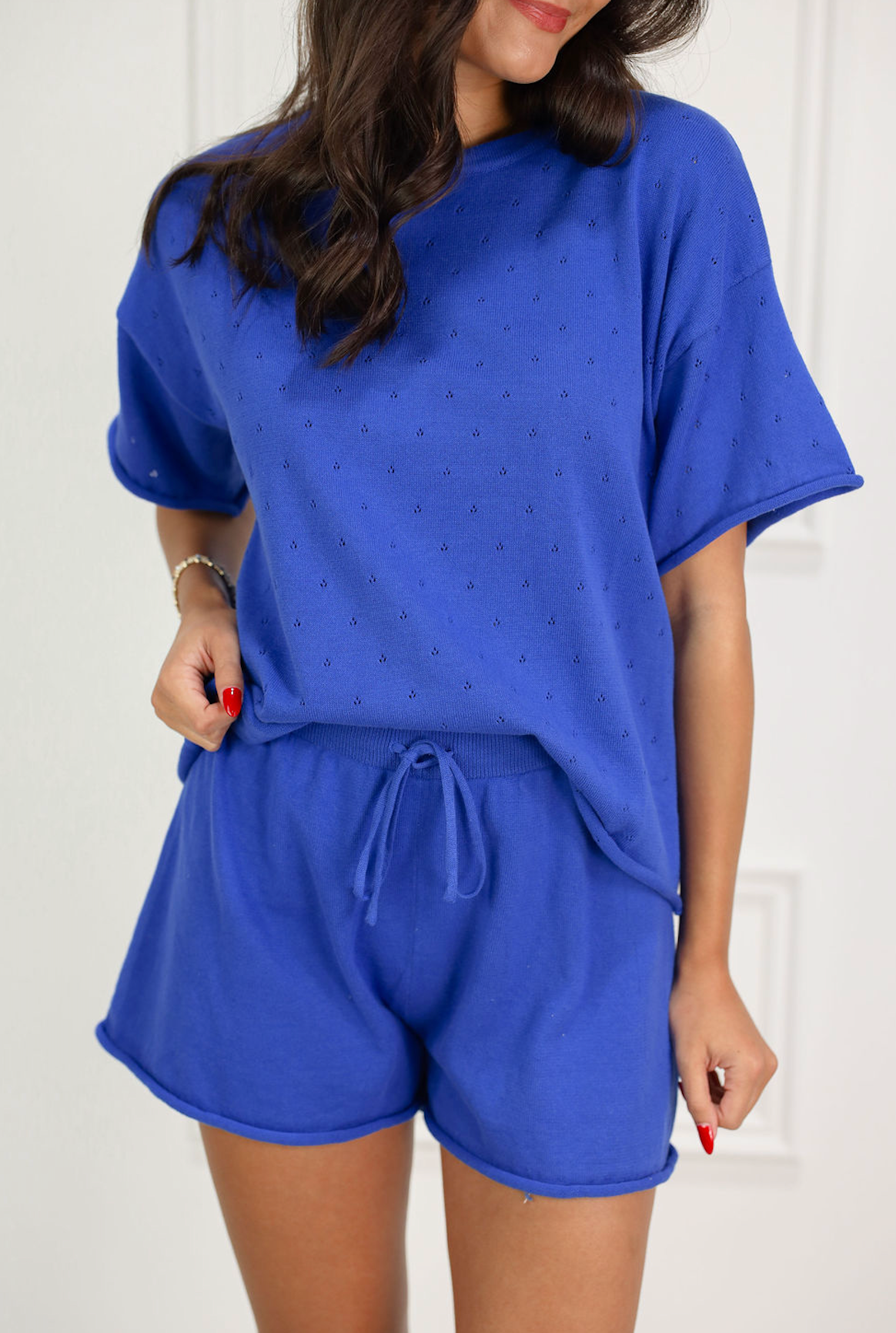 Pointelle Knit Set of 2 Royal - Clothe Boutique
