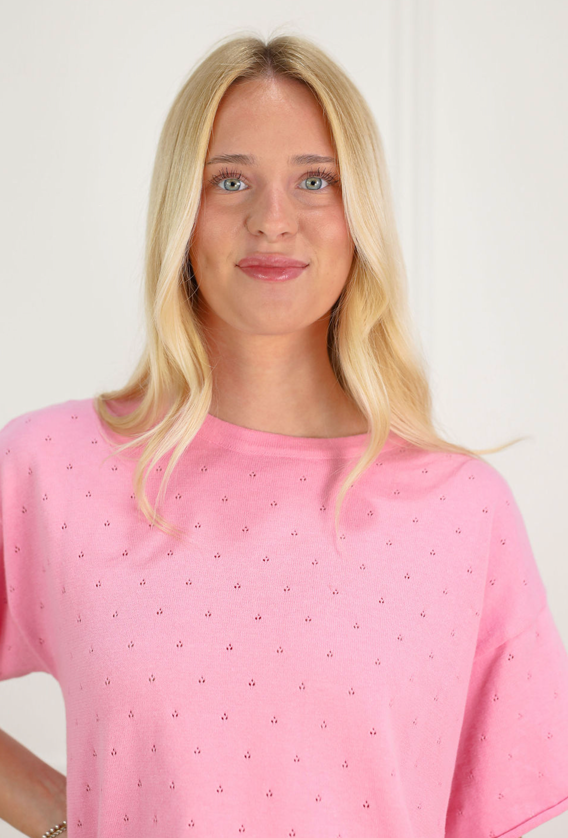 Pointelle Knit Set of 2 Pink