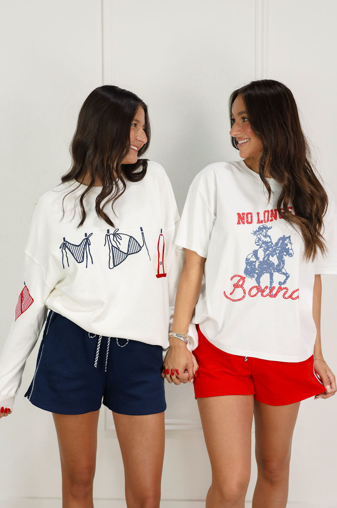Contrast Side Tie Shorts Red - Clothe Boutique