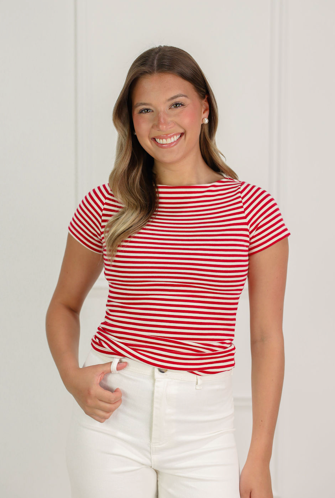 Wendy Stripe Shirt Red/Cream