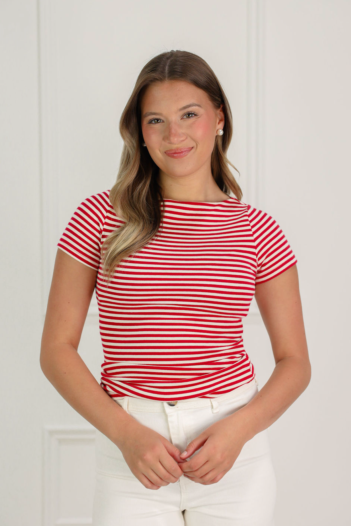 Wendy Stripe Shirt Red/Cream