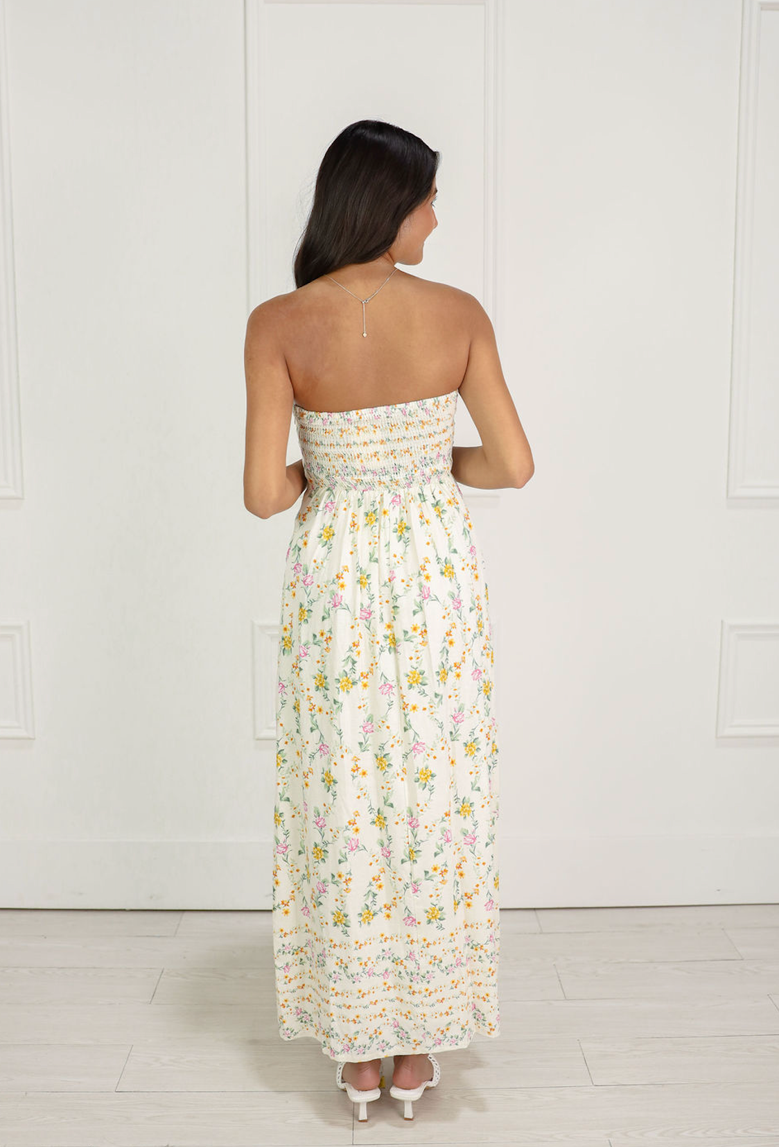 Strapless Floral Maxi Dress - Clothe Boutique