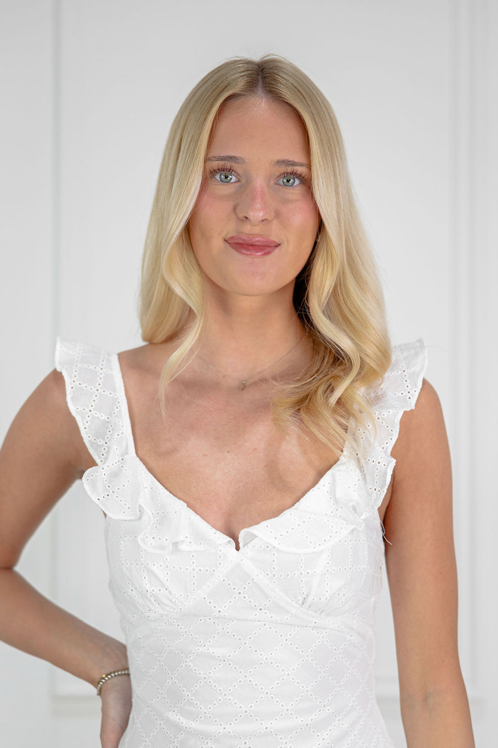 Lani White Ruffle Dress