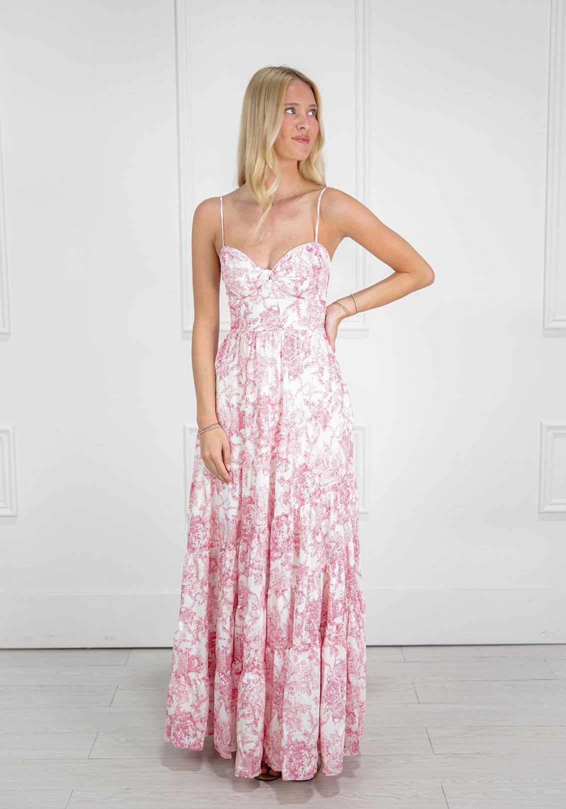 Cranberry Floral Maxi Dress