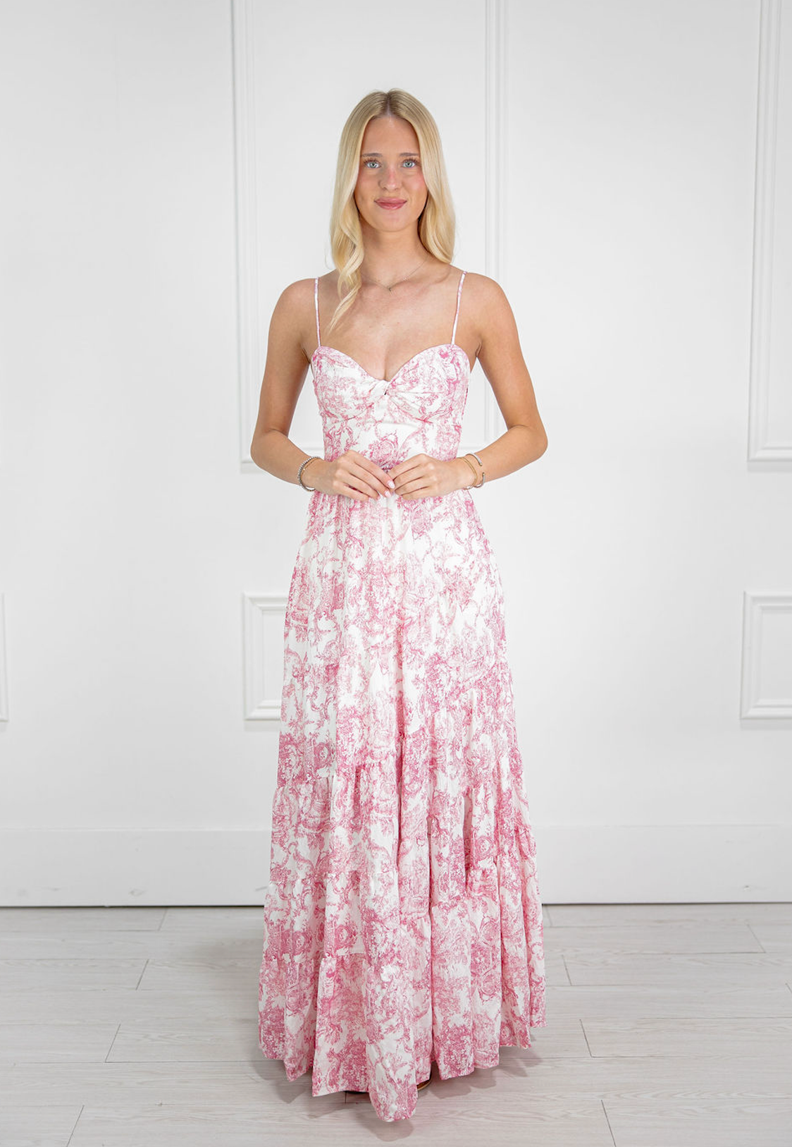 Cranberry Floral Maxi Dress