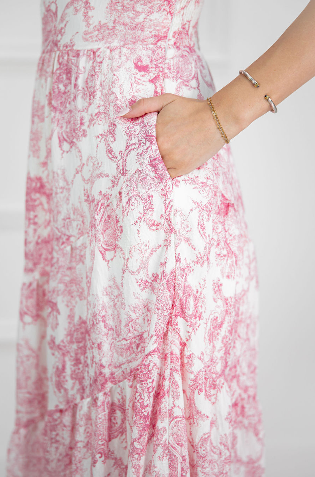 Cranberry Floral Maxi Dress
