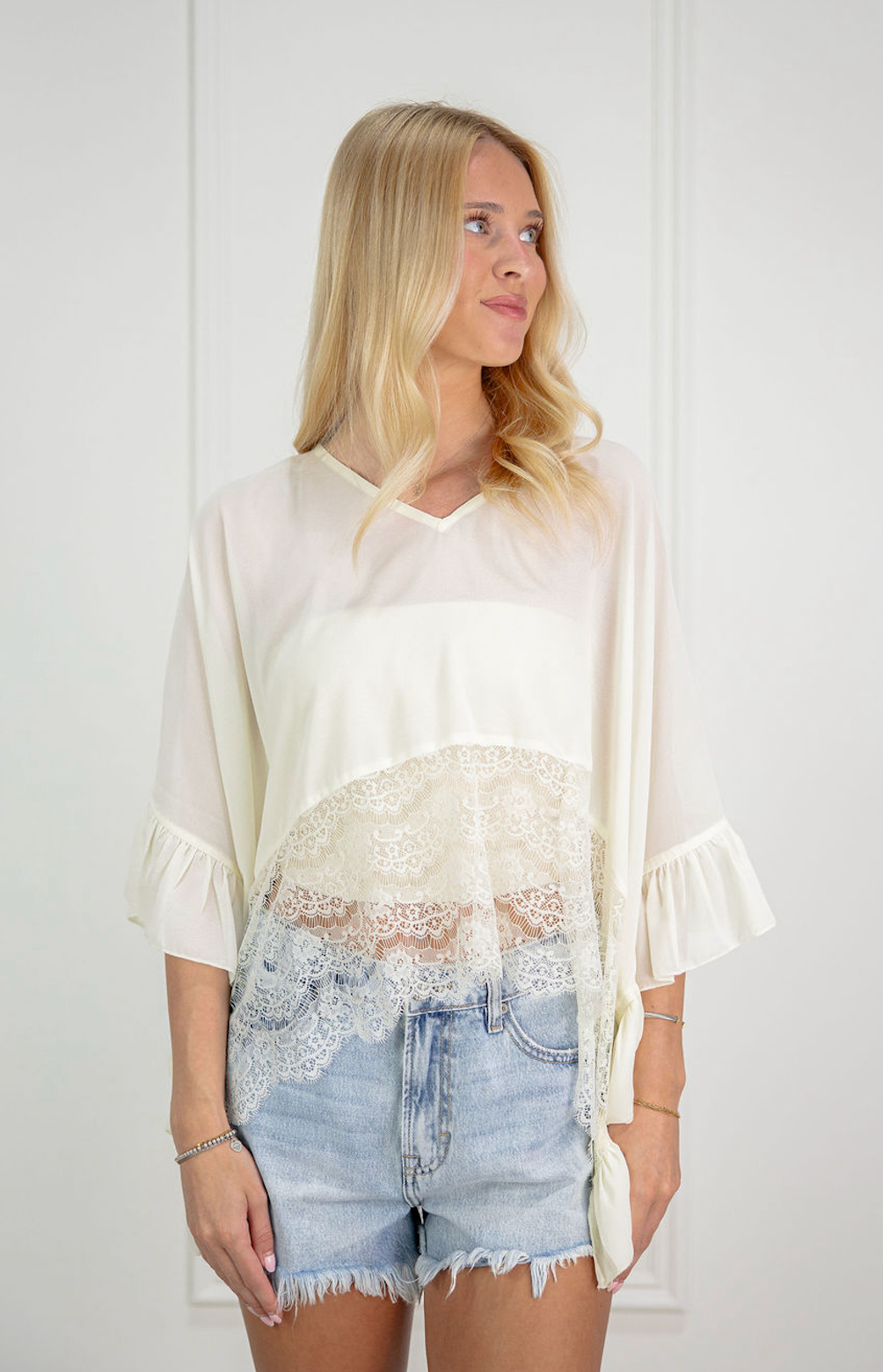 Sheer Chiffon Lace Poncho