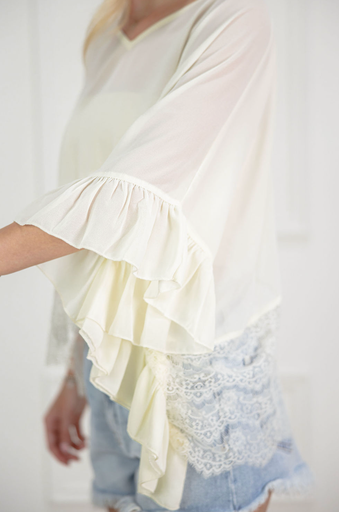 Sheer Chiffon Lace Poncho