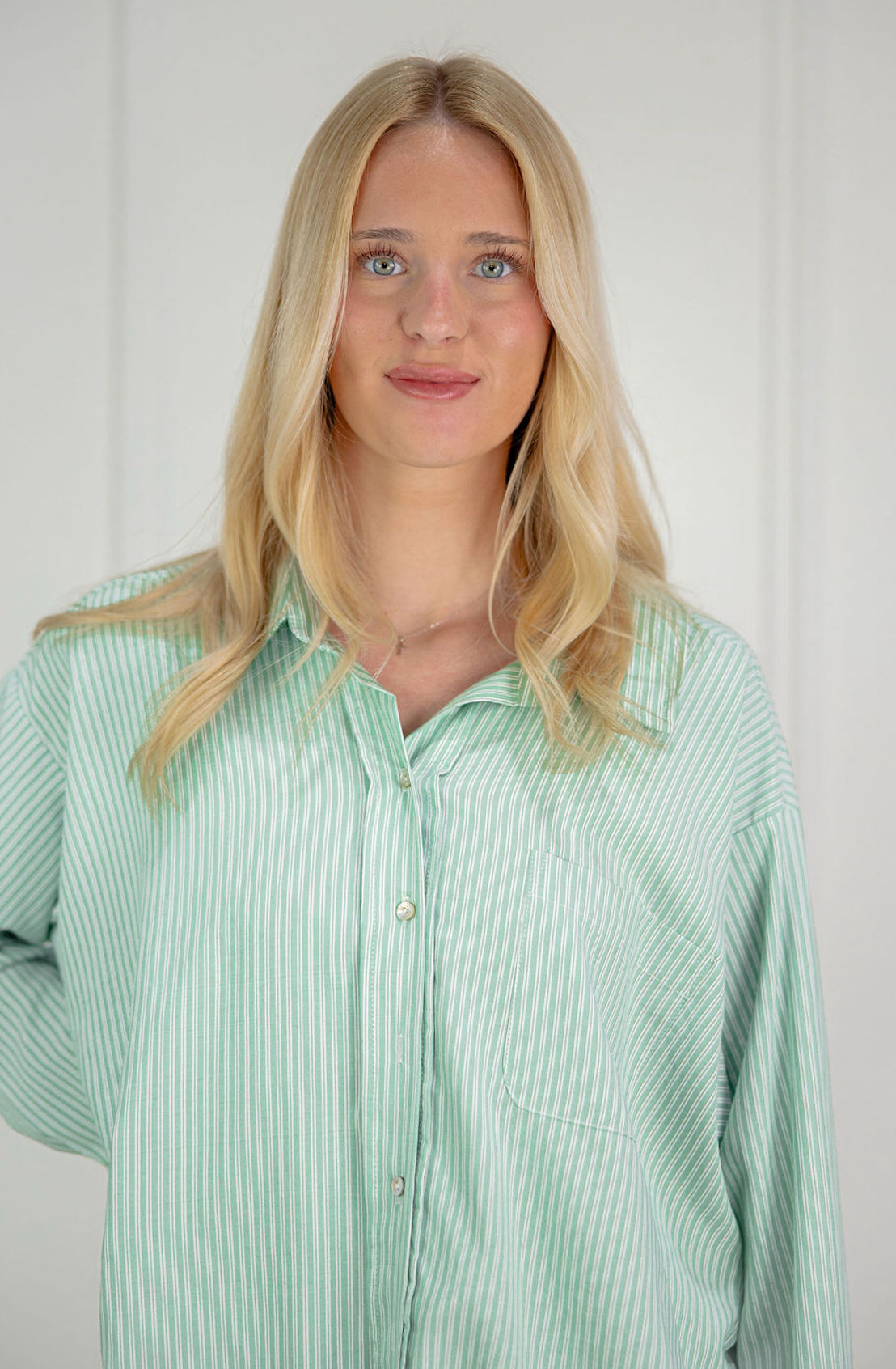 Double Stripe Collared Shirt Green
