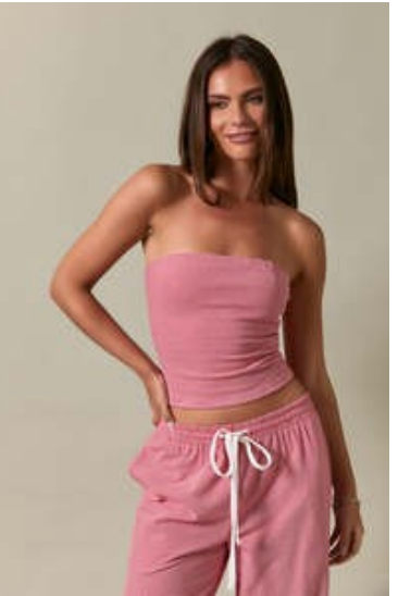 Stripe Tube Top & Pants Set of 2 Red