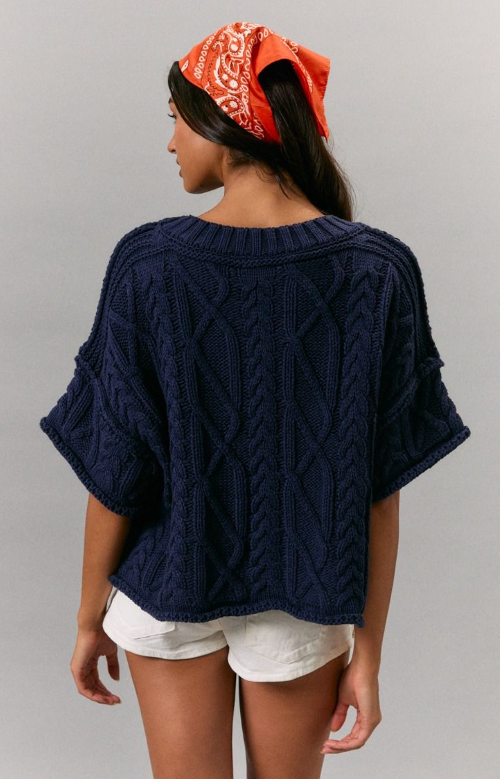 Navy Cable Knit Sweater