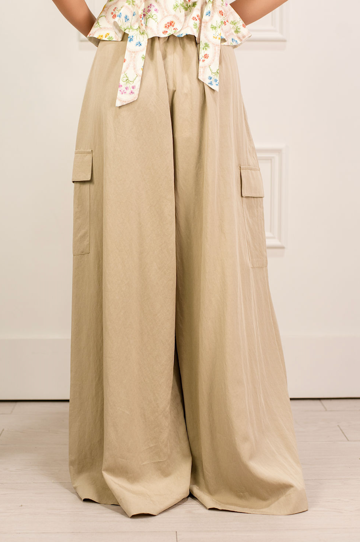 High Waisted Pleat Pants Olive