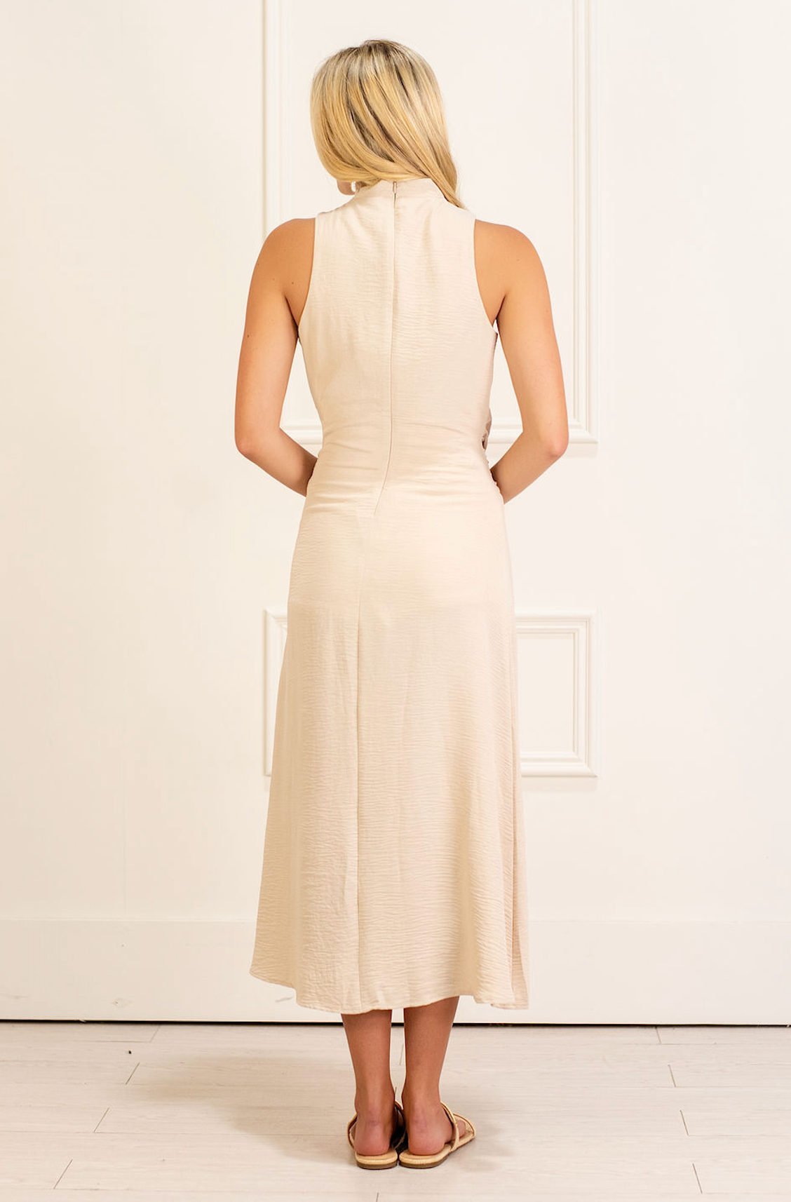 Ann Ruching Detail Midi Dress