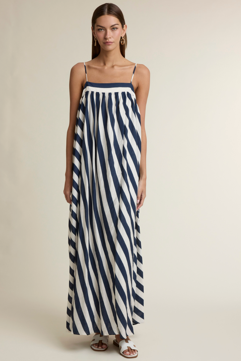 Shawna Striped Maxi Dress Navy